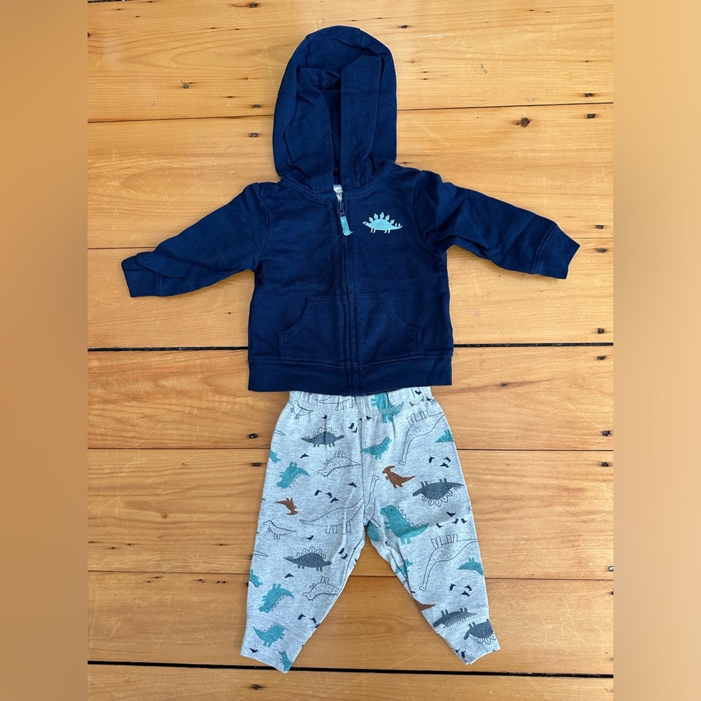 Carter's Gray Dinosaur Print Set